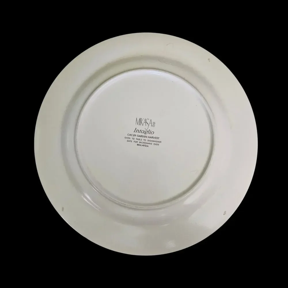 Mikasa Intaglio Garden Harvest CAC29 Dinner Plates Set of 2 Fruit Border